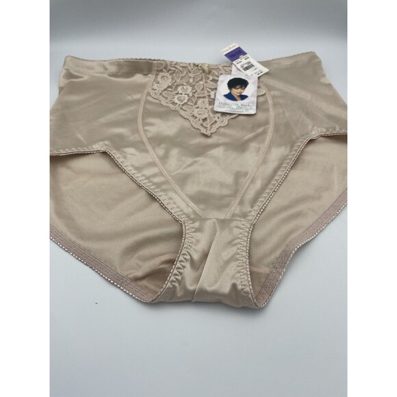 Vtg Delta Burke Panties Sz 10 3X Satin High Cut Panty Silky Second Skin Nude - Picture 4 of 8